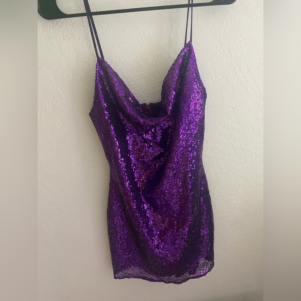 Lucy in the Sky purple sequin dress